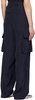 Navy Pleated Cargo Pants