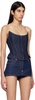 Navy Cutout Denim Bustier