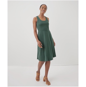 Women's Organic Cotton Fit & Flare Tie-Back Dress