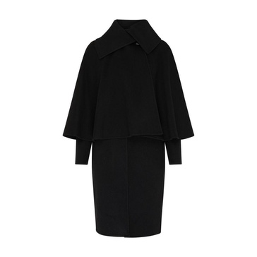 Wool and cashmere cape coat