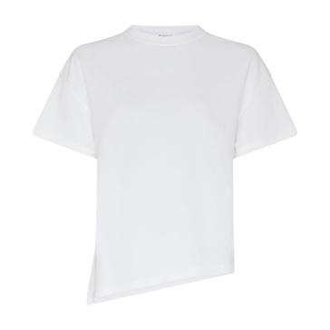 Asymmetrical cotton and polyamide T-shirt