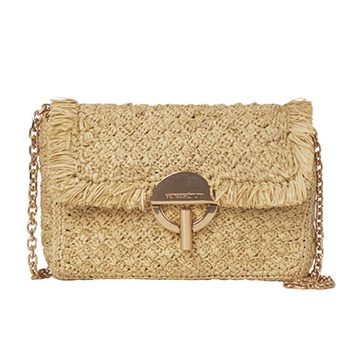 Mini Moon bag in raffia