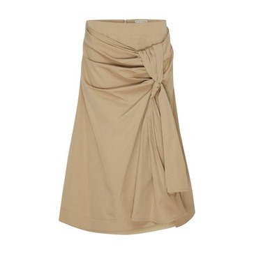 Compact cotton skirt with knot detail