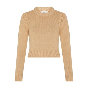 Cropped cashmere blend sweater