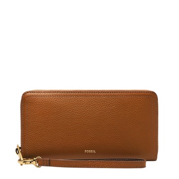 Fossil Logan Zip Clutch, Brown