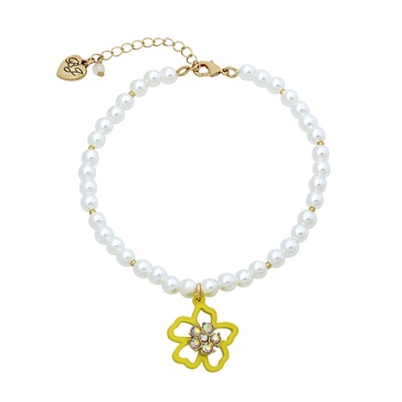 Betsey Johnson Pearl Flower Charm Anklet