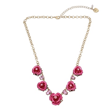 Betsey Johnson Rose Necklace RED 374234GLD600