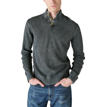 Lucky Brand Men's Mixed Media Mock Neck Sweater