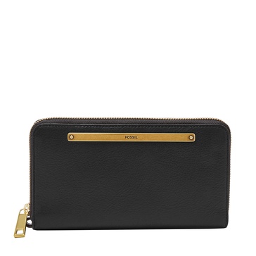 Fossil Women's Liza Leather Zip Around Clutch Wallet with Retractable Wristlet Strap for Women