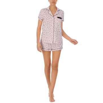 kate spade new york Pajamas for Women 2 Piece Set Comfy Modal Classic Short Sleeve Notch Collar Button Top & Shorts