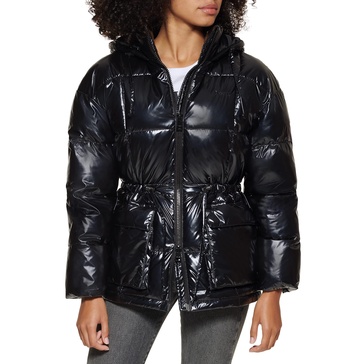 Levi's Women's Megan Hooded Quilted Puffer Jacket with Adjustable Waist