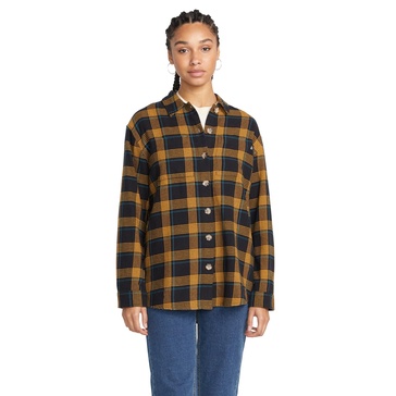 Volcom Women's Oversize Me Long Sleeve Flannel