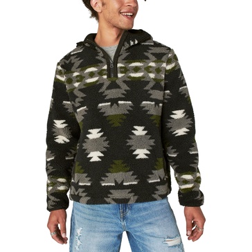 Lucky Brand Men's Hi-Pile Half Zip Camo Hoodie