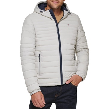 Tommy Hilfiger Men's Stretch Poly Hooded Packable Jacket