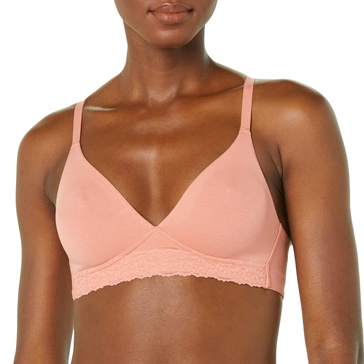 Amazon Essentials Women's Cotton and Lace Unlined Bralette