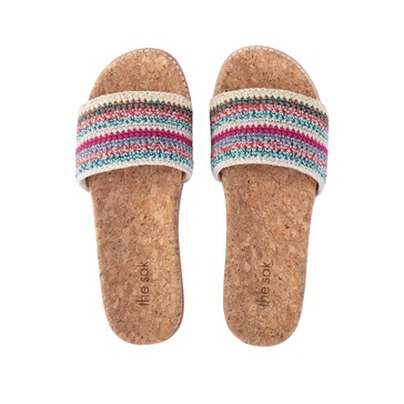 The Sak Mendocino Slide Sandal in Crochet, Slip On Sandals