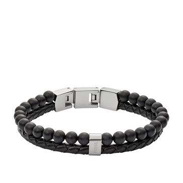 Fossil Men's Stainless Steel and Genuine Leather and/or Beaded Bracelet for Men