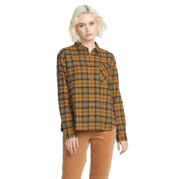 Volcom Women's Plaid to Meet U Long Sleeve Flannel Shirt