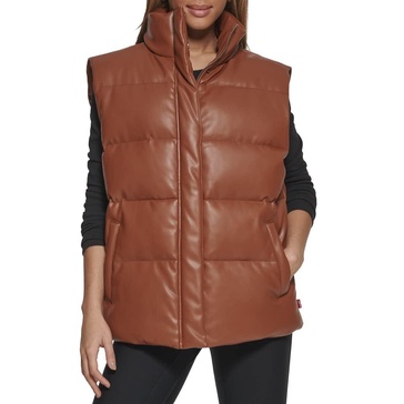 Levi's Womens Vegan Leather Puffer Vest