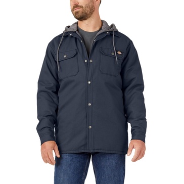 Dickies Men's Fleece Hooded Duck Shirt Jacket with Hydroshield