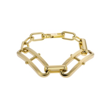 Fossil Women's Stainless Steel Gold-Tone Heritage D-Link Chain Bracelet, Color: Gold (Model: JF04528710)