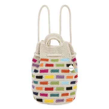 The Sak Dylan Backpack in Crochet, Dual Shoulder Straps, Prisma Tile