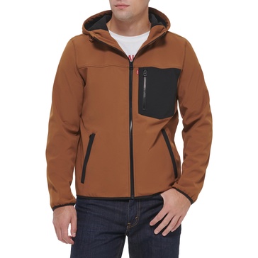 Levi's Men's Water-Resistant Soft Shell Active Hooded Jacket