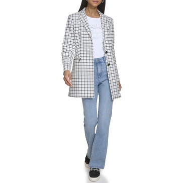 KARL LAGERFELD Women's Plaid Tweed Blazer