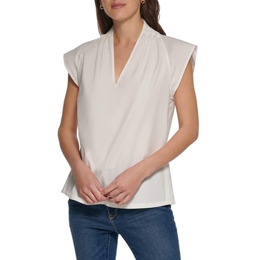 DKNY Women's Cap Sleeve Business Casual Blouse