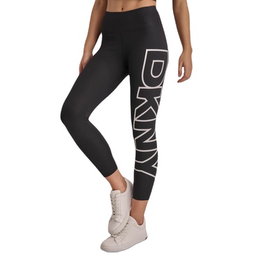 DKNY Women's Tight Exploded Logo High Waist Balance Compression Legging