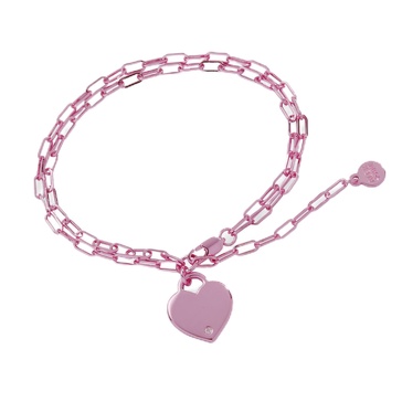 Alex and Ani AA784523SP,Heart Double Paperclip Chain Bracelet,Shiny Pink,Pink, Bracelets