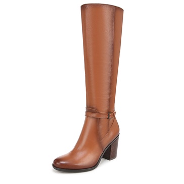 kalina womens leather narrow calf knee-high boots