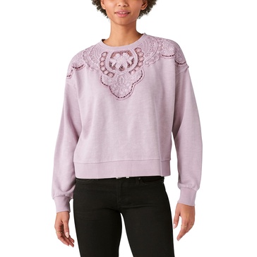 Lucky Brand Women's Schiffley Cutwork Pullover Shirt