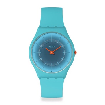 Swatch Unisex Casual Blue Watch Bio-sourced Material Quartz Radiantly Teal