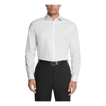 Calvin Klein Men's Non Iron Regular Fit Herringbone French Cuff Dress Shirt