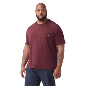 Dickies Men's Big & Tall Cooling Short Sleeve Pocket T-Shirt, Burgundy Heather