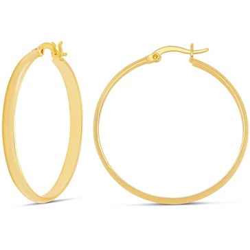 Amazon Essentials 14K Gold or Sterling Silver Plated Polished Dome Hoop