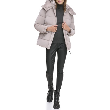 DKNY Women's Hooded Puffer Coat