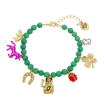 Betsey Johnson Womens Lucky Charm Bracelet