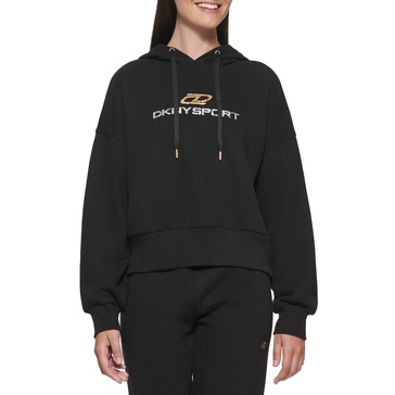 DKNY Women's Sport Fleece Long Sleeve Logo Hoodie