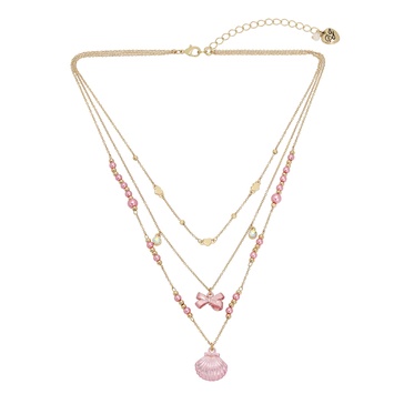 Betsey Johnson Womens Shell Layered Necklace