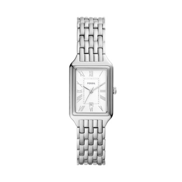 Fossil Raquel Women's Watch with Rectangular Case and Stainless Steel Bracelet or Leather Band