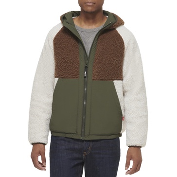 Levi's Men's Mixed Media Color Block Sherpa Hoody