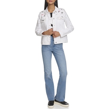 KARL LAGERFELD Women's K-pin Fashion Denim Jacket