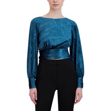 womens shirred blouson blouse