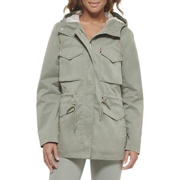 Levi's Women's Plus Four Pocket Hooded Military Jacket