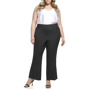 Calvin Klein Women's Work Wear Crepe High Waist Wide Leg Pants (Standard and Plus Size)