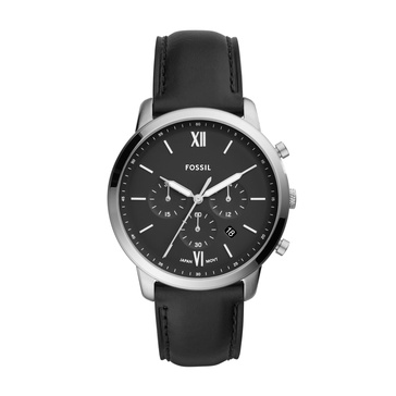 Men's Neutra Chronograph Black Leather Strap Watch 44mm