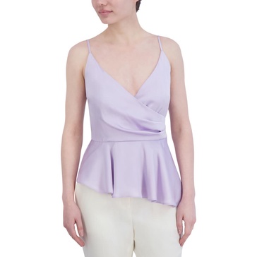 womens pleated asymmetric peplum top