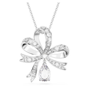 SWAROVSKI Volta Necklace, Earrings, and Bracelets Jewelry Collection, Bow-Inspired Clear Crystals with Rhodium Finish